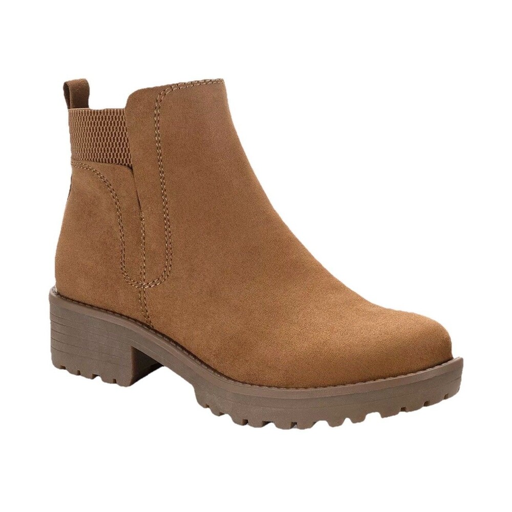 Sun + Stone Kandy Womens Bran Suede Chelsea Lug Sole Ankle Booties Size 9M NEW